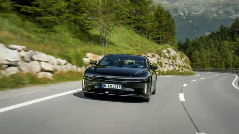 The Lucid Air Grand Touring conducted a record-breaking journey of 1,205 kilometers (~749 miles) between St. Moritz, Switzerland and Munich, Germany, including alpine roads, highways, and secondary roads. Lucid exceeded the previous record for the longest journey of 1,045 kilometers set in June 2025 by 160 kilometers.